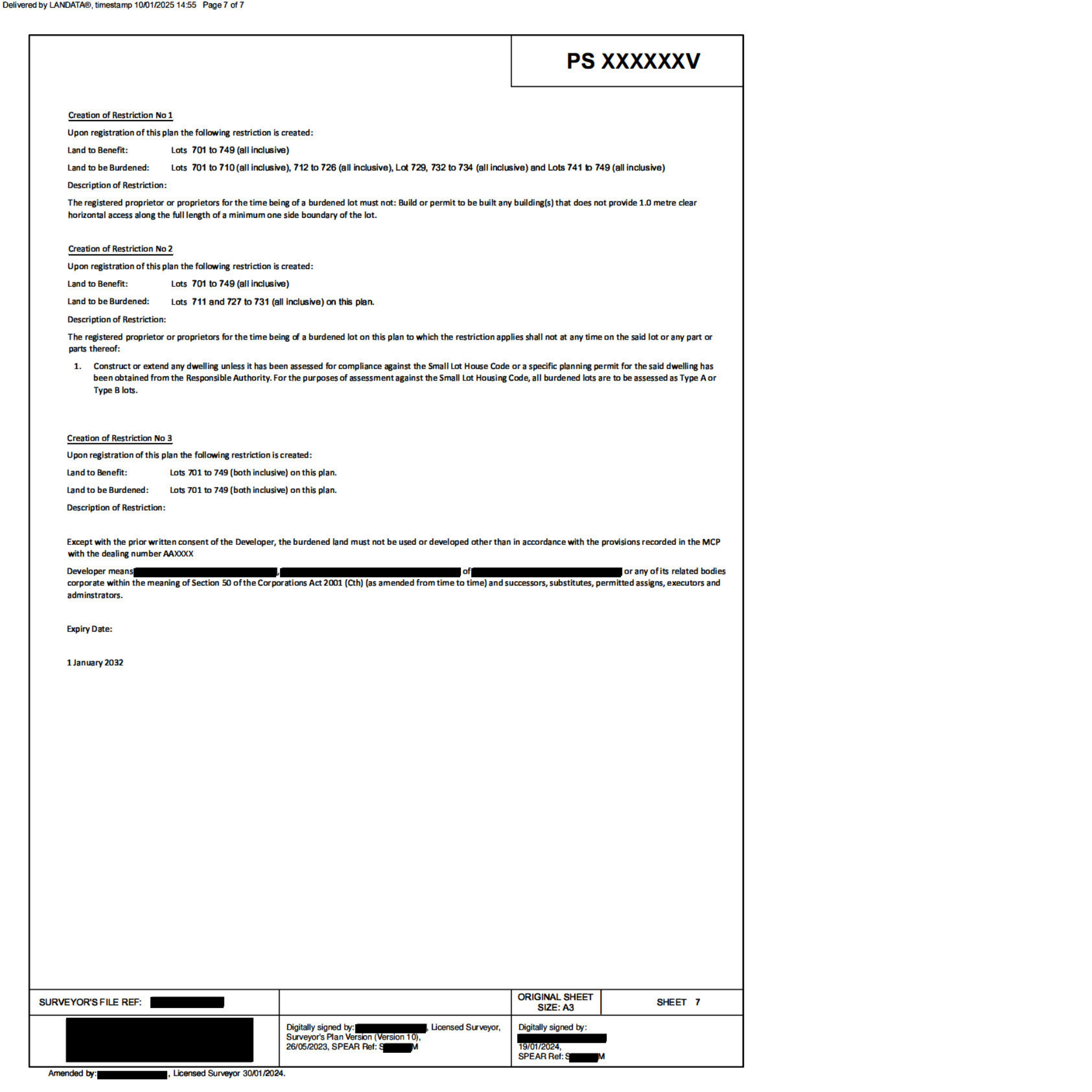 Example of a Copy of Plan - Page 8 Details